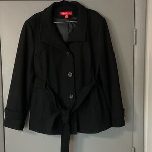 Anne Klein Women's Black Wool Coat, Sz XL